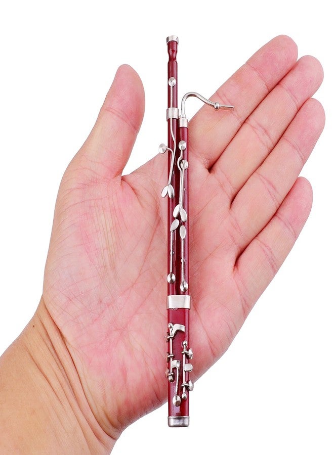 Dselvgvu Miniature Bassoon with Stand and Case Mini Musical Instrument Bassoon Replica Collectible Figurines Dollhouse Accessories Model Home Decoration Display Ornament (6.12") - Image 2